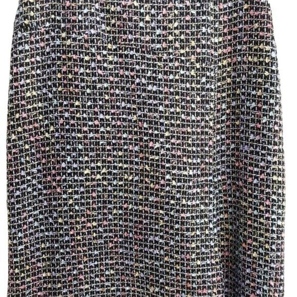 90's Carlucci Embroidery Plaid Pastel Rainbow Tweed Frayed Hem Wrap Skirt Sz 10 - Picture 7 of 11